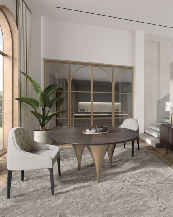 Metal Accents Round Table - Image 3